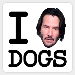 I Heart Dogs Keanu Reeves Sticker